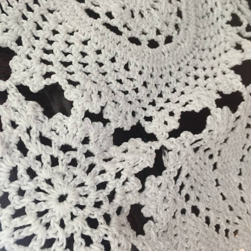 USTIDE 2PC Rustic Floral Table Runner Hand Crochet Table Placemats White Cotton Table Doilies Runners,15.7 inchx31.5 inch - Image 5